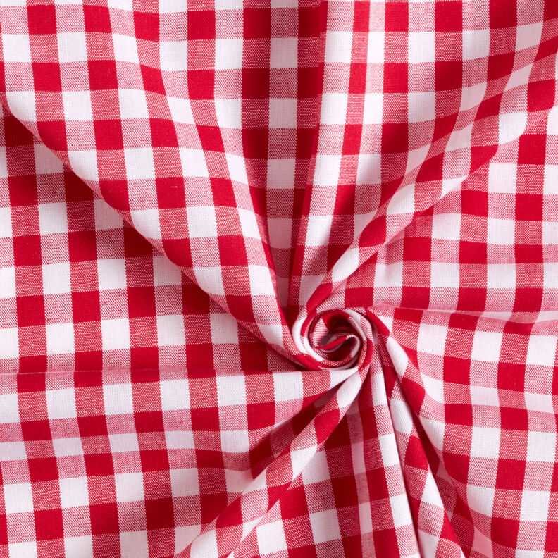 Tecido de algodão Xadrez Vichy 1 cm – vermelho/branco,  image number 3