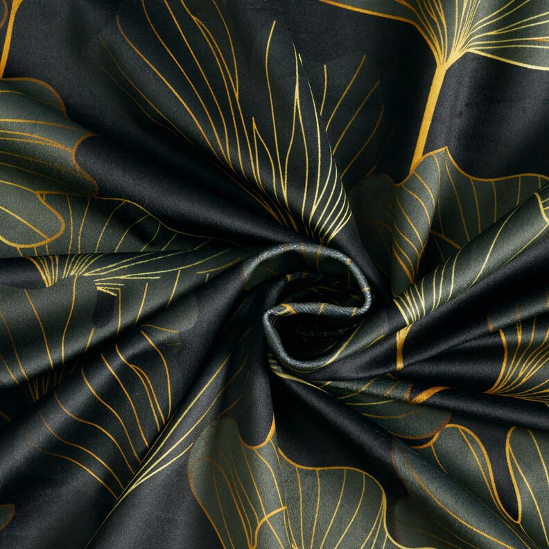 Veludo para decoração Ginkgo distinto – antracite/pinheiro escuro,  image number 3