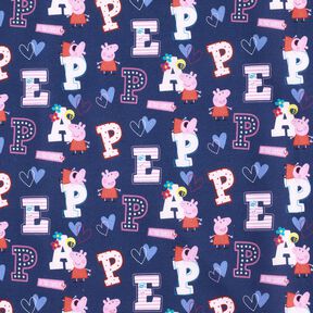 Popelina de algodão Peppa Pig Letras do alfabeto Tecido sob licença | ABC Ltd – índigo, 