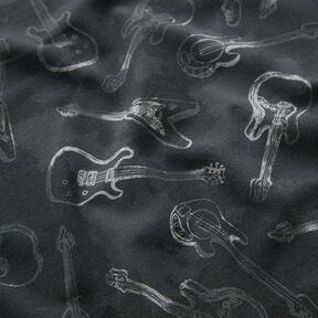 Jersey de algodão Guitarras elétricas Impressão Digital – preto/antracite, 