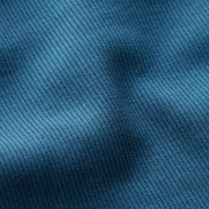 Algodão canelado fino Jersey de algodão – azul-oceano,  image number 2