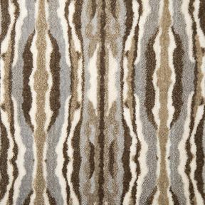 Pelo artificial Riscas abstratas – branco sujo/taupe, 