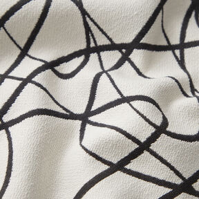 Tecido para decoração Jacquard Linhas abstratas – marfim/preto, 