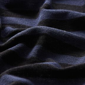 Jersey mistura de viscose e seda Riscas – azul-marinho/preto, 