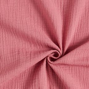 GOTS Musselina/ Tecido plissado duplo | Tula – rosa embaçado, 