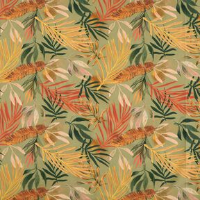 Tecido para decoração Meio linho Panamá Folhas de palmeira digitais – caqui-claro, 