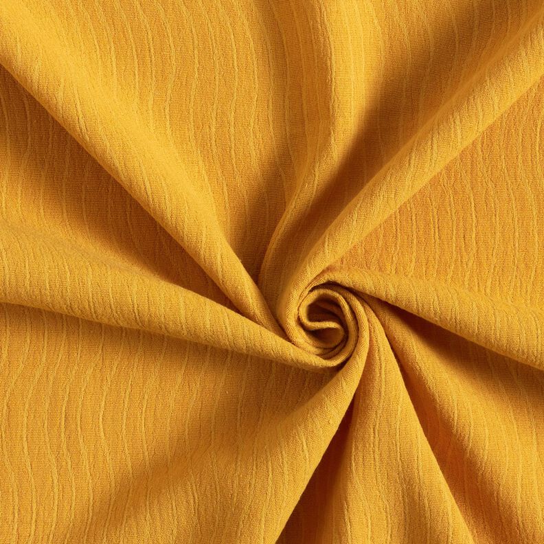 Mistura de linho e algodão Jacquard Padrão ondulado – amarelo-caril,  image number 4