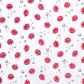 Jersey de algodão Conchas Metálico – branco/vermelho, 