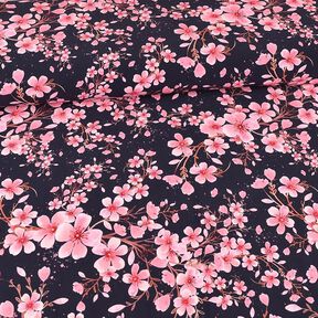 Jersey de algodão Flores de cerejeira | Glitzerpüppi – azul-marinho, 