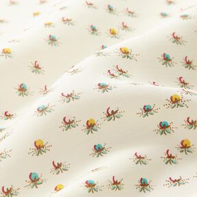 Tecido de algodão brilhante Florzinhas – branco sujo, 