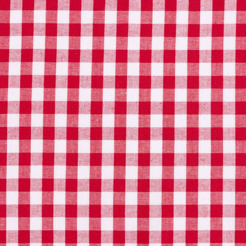 Tecido de algodão Xadrez Vichy 1 cm – vermelho/branco,  image number 1