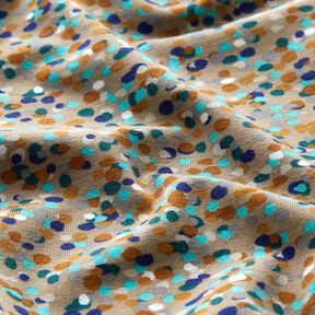 Jersey de algodão Confetes coloridos – duna/pinheiro azul, 