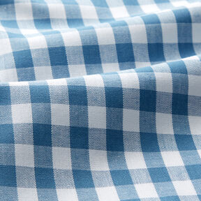 Tecido de algodão Xadrez Vichy 1 cm – azul ganga/branco, 