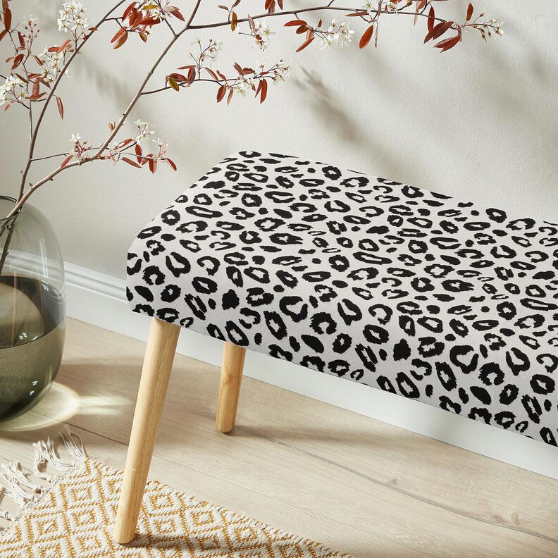 Tecido para decoração Jacquard Leopardo – marfim/preto,  image number 6