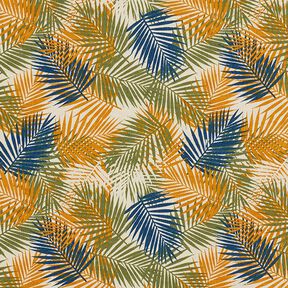 Tecido de algodão Cretone Folhas de palmeira – bege claro/azul, 