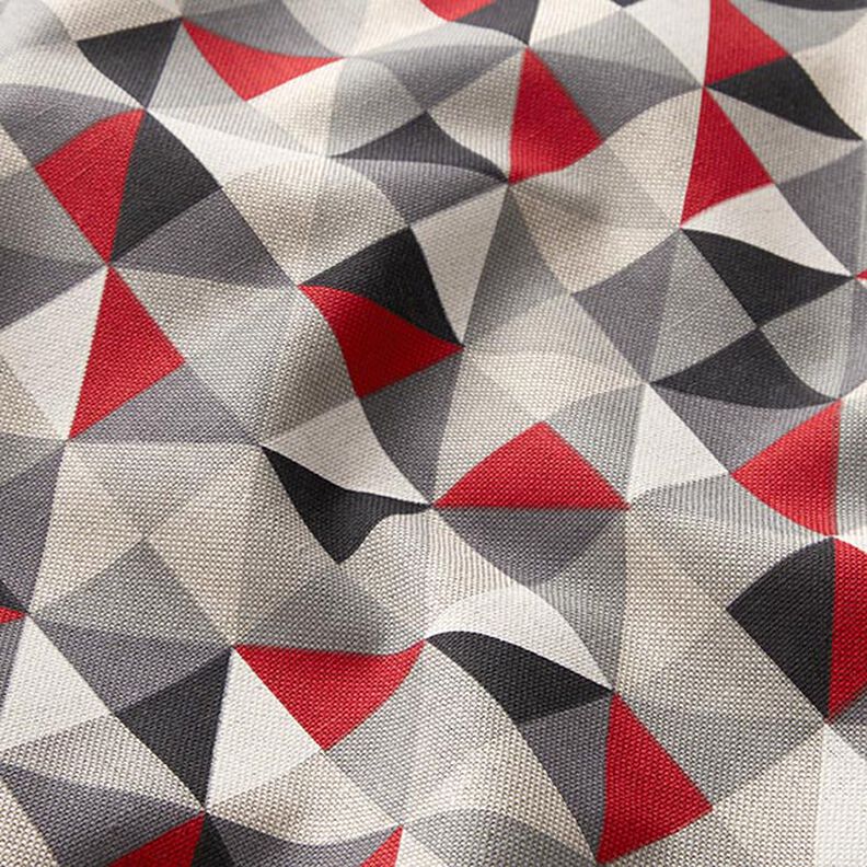 Tecido para decoração Meio linho Panamá padrão de diamante retro – vermelho/cinzento,  image number 2