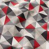 Tecido para decoração Meio linho Panamá padrão de diamante retro – vermelho/cinzento,  thumbnail number 2