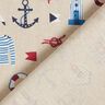 Tecido para decoração Meio linho Panamá Clássicos marítimos – natural/azul-marinho,  thumbnail number 4