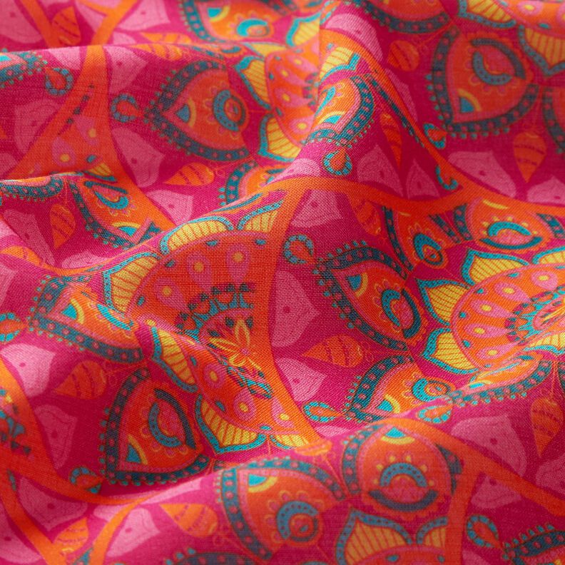 Viscose voile Mandala – púrpura/laranja,  image number 2