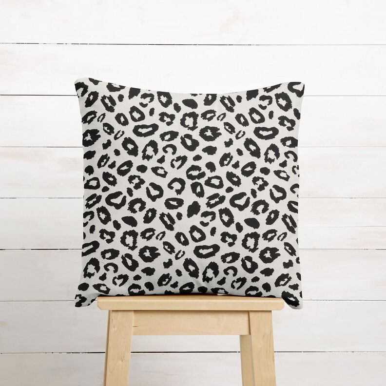 Tecido para decoração Jacquard Leopardo – marfim/preto,  image number 7