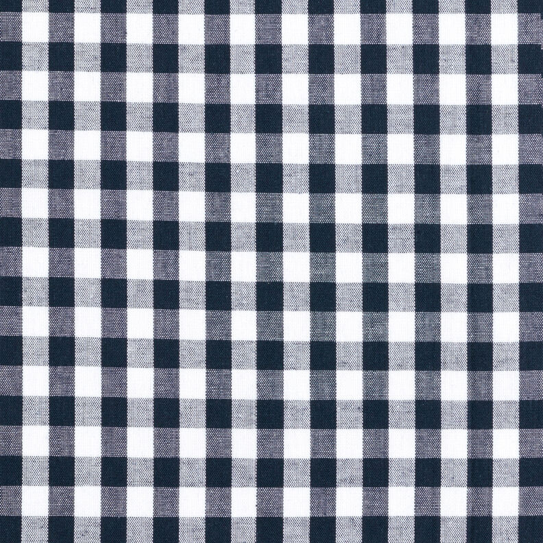 Tecido de algodão Xadrez Vichy 1 cm – preto azulado/branco,  image number 1