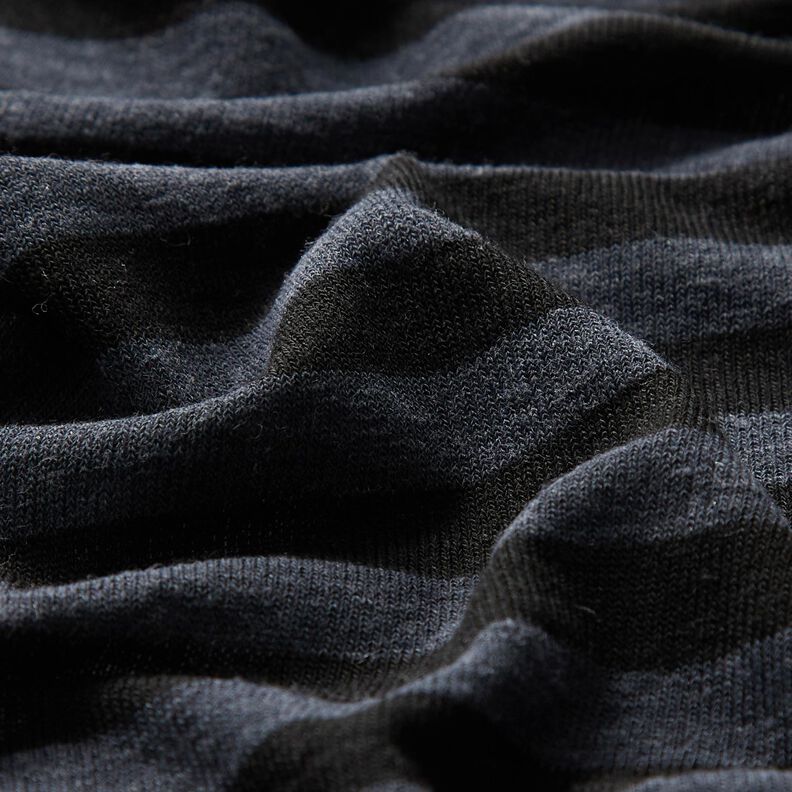 Jersey mistura de viscose e seda Riscas – cinzento escuro/preto,  image number 2