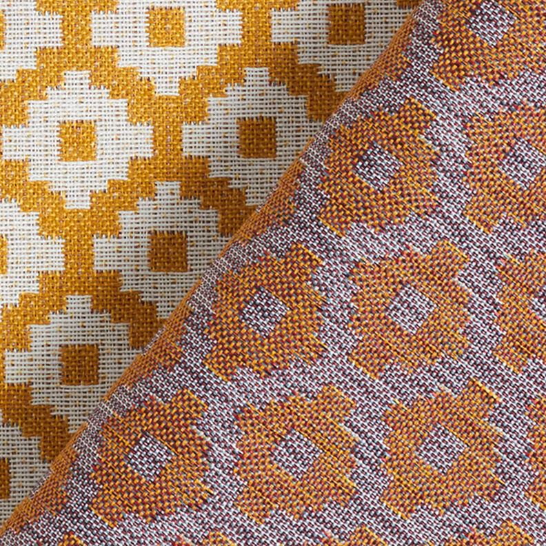 Tecido para exteriores jacquard Losangos – mostarda,  image number 4