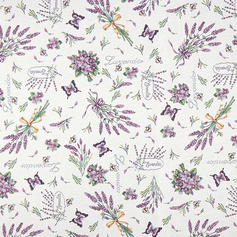 Tecido para decoração Gobelina Violetas Alfazema – branco sujo/lilás,  image number 1