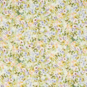Chiffon Mar de flores recicladas – púrpura média/verde lima, 
