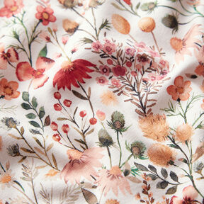 Jersey de algodão Flores secas Impressão Digital – natural, 