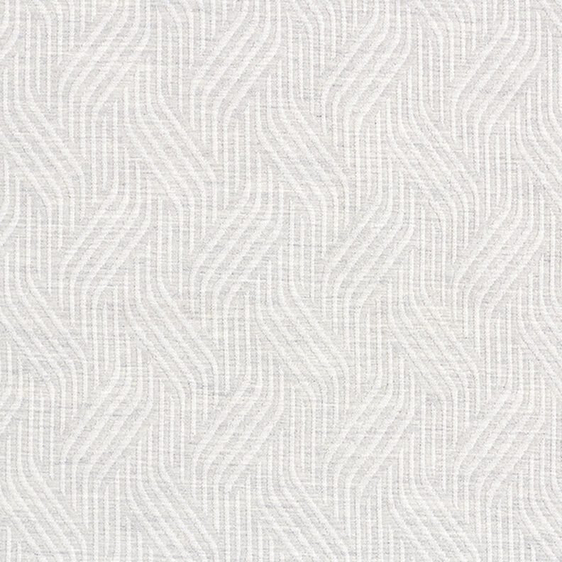 Tecido para decoração Jacquard Linhas onduladas – cinzento claro,  image number 1