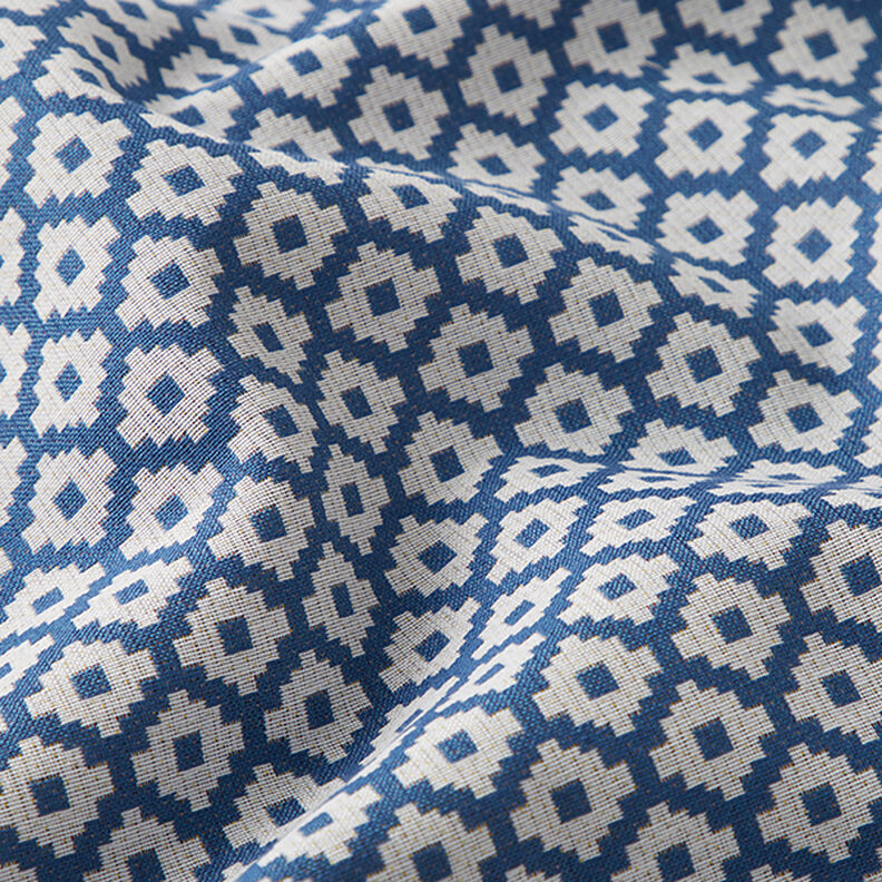 Tecido para exteriores jacquard Losangos – azul,  image number 2