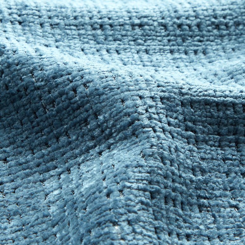 Tecido para estofos Chenille Liso – azul ganga,  image number 2