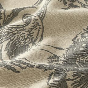 Tecido para decoração Lona Grou chinês – cor de areia/cinzento, 