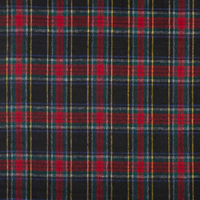 Tecido para sobretudos Mistura de pura lã Xadrez escocês – preto/vermelho, 
