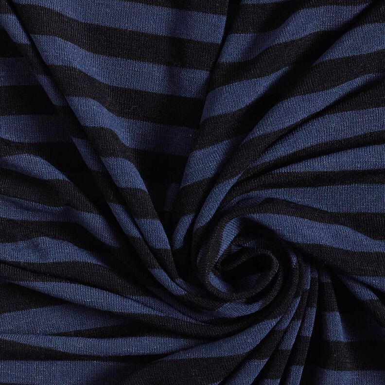 Jersey mistura de viscose e seda Riscas – azul-marinho/preto,  image number 3