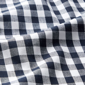 Tecido de algodão Xadrez Vichy 1 cm – preto azulado/branco, 