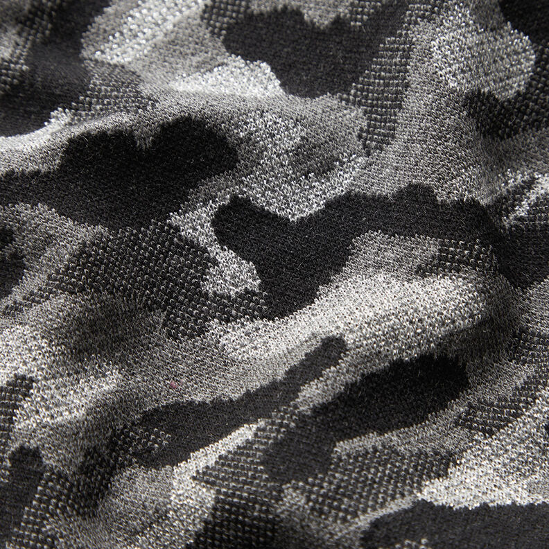 Malha Jacquard Camuflagem Metálico – preto/prata metálica,  image number 2