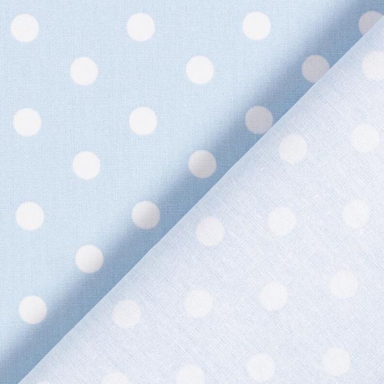 Popelina de algodão pintas grandes – azul claro/branco,  image number 6