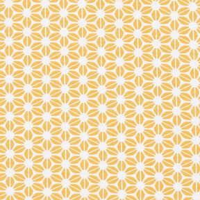 Jersey de algodão Padrão floral abstrato – branco sujo/amarelo-caril, 