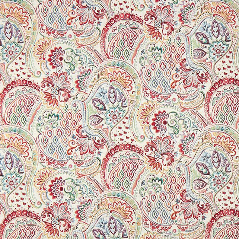 Tecido para decoração Gobelina Paisley colorido – branco sujo,  image number 1