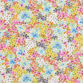 Tecido de algodão Popelina Flores coloridas – lavanda/azul, 
