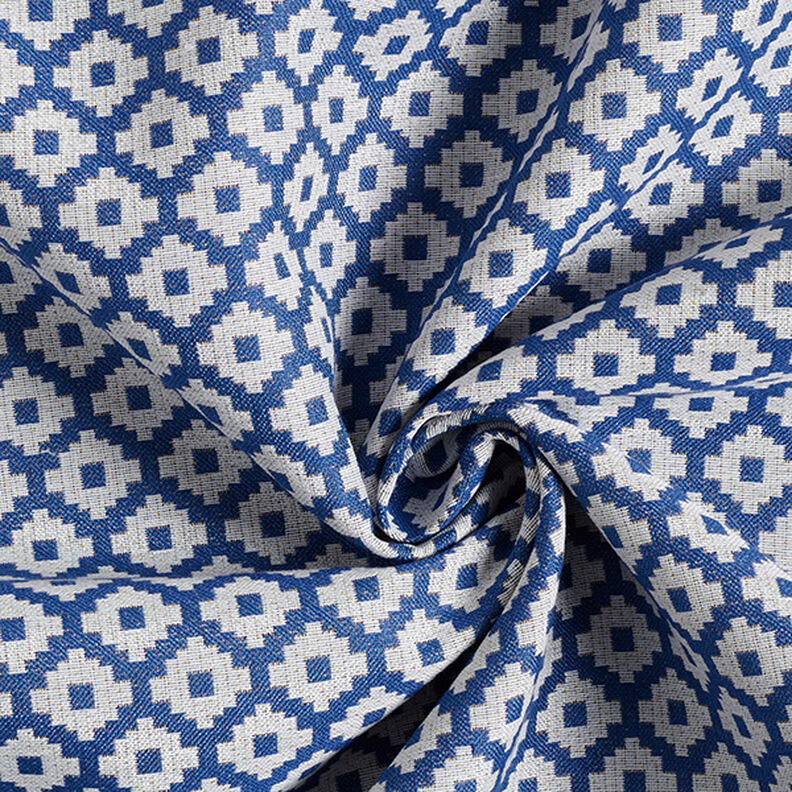 Tecido para exteriores jacquard Losangos – azul,  image number 3