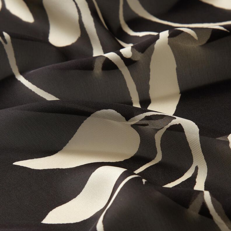 Chiffon Flores recicladas – preto/bege claro,  image number 2