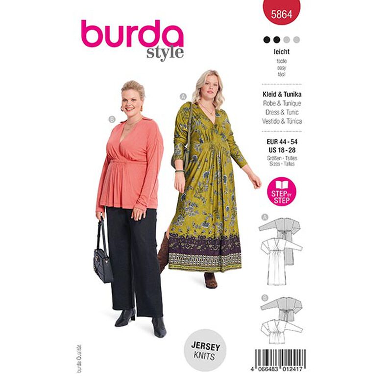 Vestido / Túnica plus size | Burda 5864 | 44-54,  image number 1