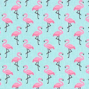 Cretone Flamingo 3 – turquesa, 