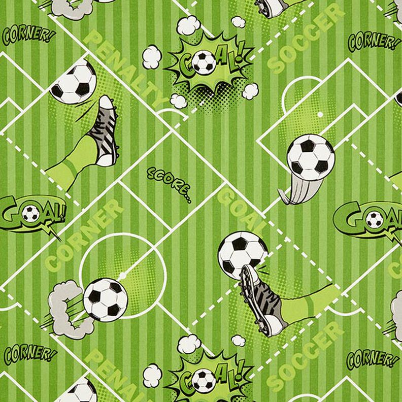 Tecido para decoração Meio linho Panamá Jogo de futebol – verde,  image number 1