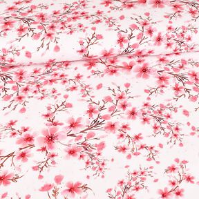 Jersey de algodão Flores de cerejeira | Glitzerpüppi – branco, 