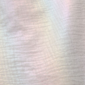 Musselina/ Tecido plissado duplo Brilho cintilante Estampado prateado – branco, 