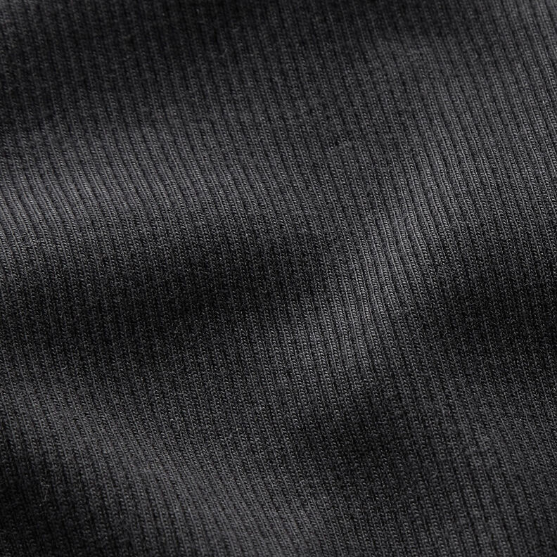 Algodão canelado fino Jersey de algodão – preto,  image number 2